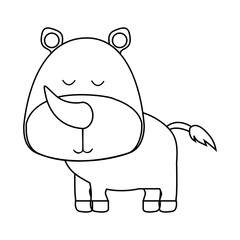 rhinoceros cute animal icon image vector illustration design 