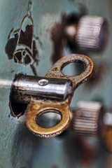 Old clock winder key taken closeup.