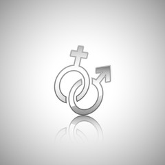 Female and male metal sign. Gender icon.