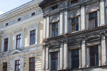 Fototapeta na wymiar Architecture, old and new building in Lodz, Poland