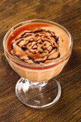 Delicious Papaya cream with Cassis Liquor