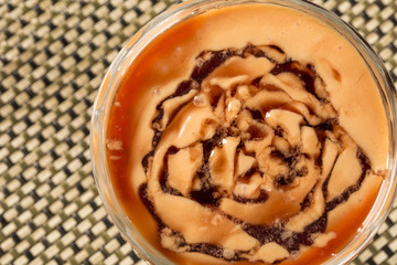 Delicious Papaya cream with Cassis Liquor