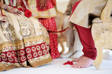 Amazing hindu wedding ceremony. Details of traditional indian wedding.