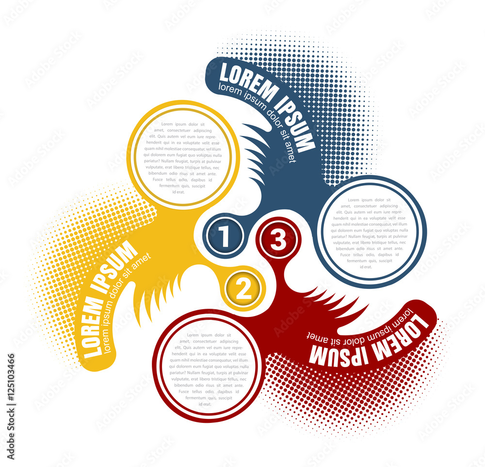 Poster Abstract background with three steps and place for text