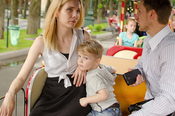 Young family is having fun in the park