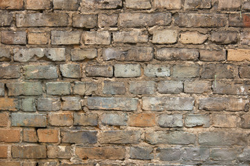 Old painted brick wall background texture