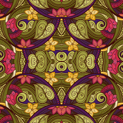 Vector Seamless Abstract Tribal Pattern