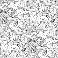 Vector Seamless Monochrome Floral Pattern