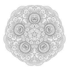 Vector Beautiful Deco Monochrome Contour Star