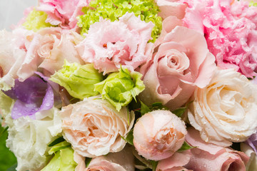 Delicate bouquet composed of summer flowers