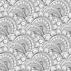 Vector Seamless Monochrome Floral Pattern