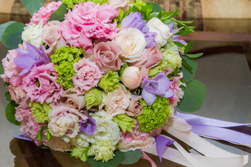 Delicate bouquet composed of summer flowers