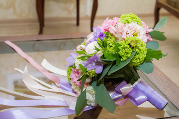 Delicate bouquet composed of summer flowers