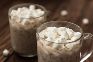 Sweet hot chocolate with ginger