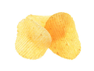 Naklejka premium Potato chips isolated on a white background.