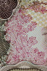 brightly asian protective pattern on banknotes