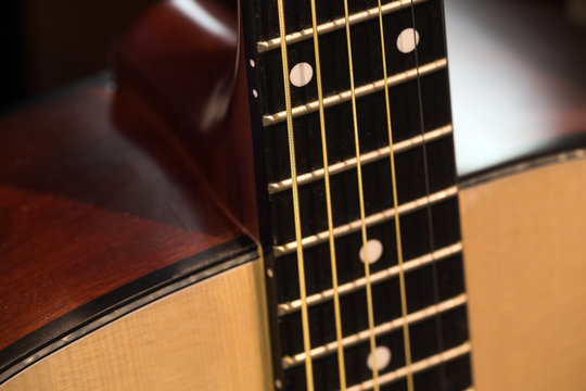 detail of acoustic guitar