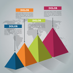 Steps and pyramid icon. Infographic data information and options theme. Colorful design. Vector illustration