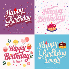 4 Happy Birthday greeting card