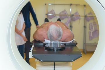 View of patient from inside of mri scanner