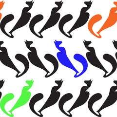 seamless background with cats