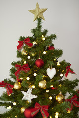 Golden star on the top of the Christmas tree