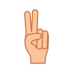 counting two hand gesture icon image vector illustration design 