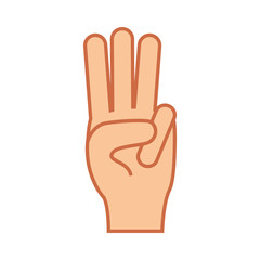counting three hand gesture icon image vector illustration design 