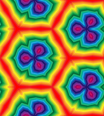 Seamless Colorful Polygonal Geometrical Pattern.Stripes  Decreasing Toward the Center create the illusion of depth and volume.   Vector Illustration.