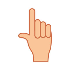 index finger up hand gesture icon image vector illustration design 