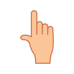 index finger up hand gesture icon image vector illustration design 
