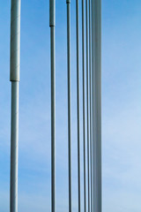 Fototapeta premium big guyed bridge shrouds background over sky