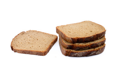 Sliced rye bread isolated on white background