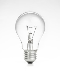 retro vintage light bulb with on white background