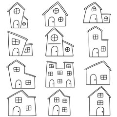 vector set of building