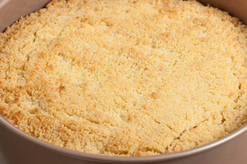 Homebaked Cottage Cheese Pie In Baking Tray.