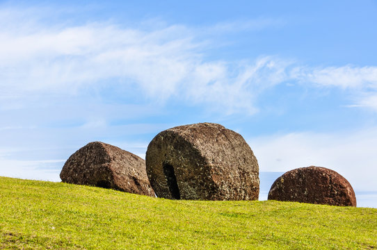 Vaka Kipo Volcano site in Easter Island, Chile