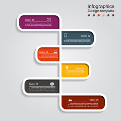 Infographic design with elements and icons. Vector illustration