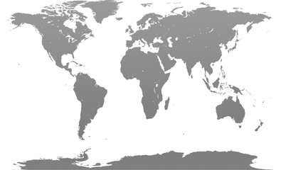 Fototapeta na wymiar Gray similar world map blank for infographic isolated on white background