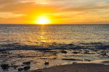 Sunset on Mana Island in Fiji
