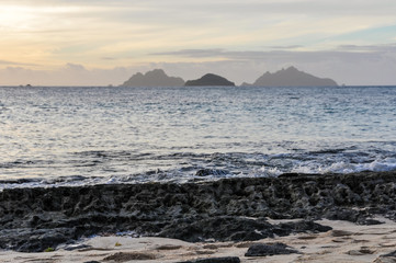 Nearby islands from Mana Sunset Beach in Fiji