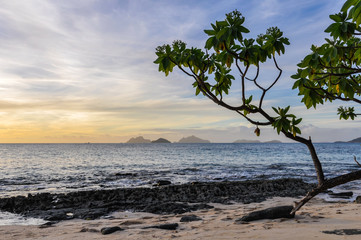 Nearby islands from Mana Sunset Beach in Fiji