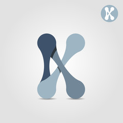 K letter logo template, chains and connections