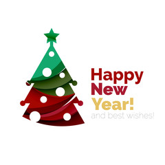 Happy New Year and Chrismas holiday greeting card elements