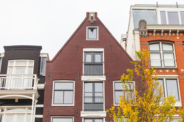 Fototapeta premium Traditional view of buildings roofs in Holland