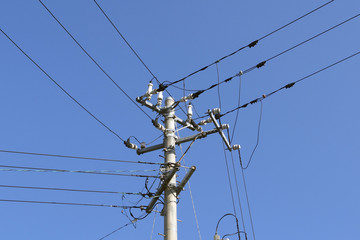 電線と電柱（電信柱）