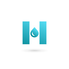 Letter H water drop logo icon design template elements