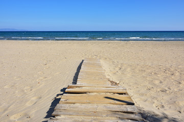 Empty Artemis beach, Attica, Greece