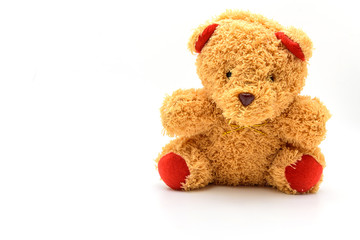 brown teddy bear isolated on white
