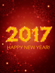 Happy 2017 New Year Flyer. Christmas Greeting Card